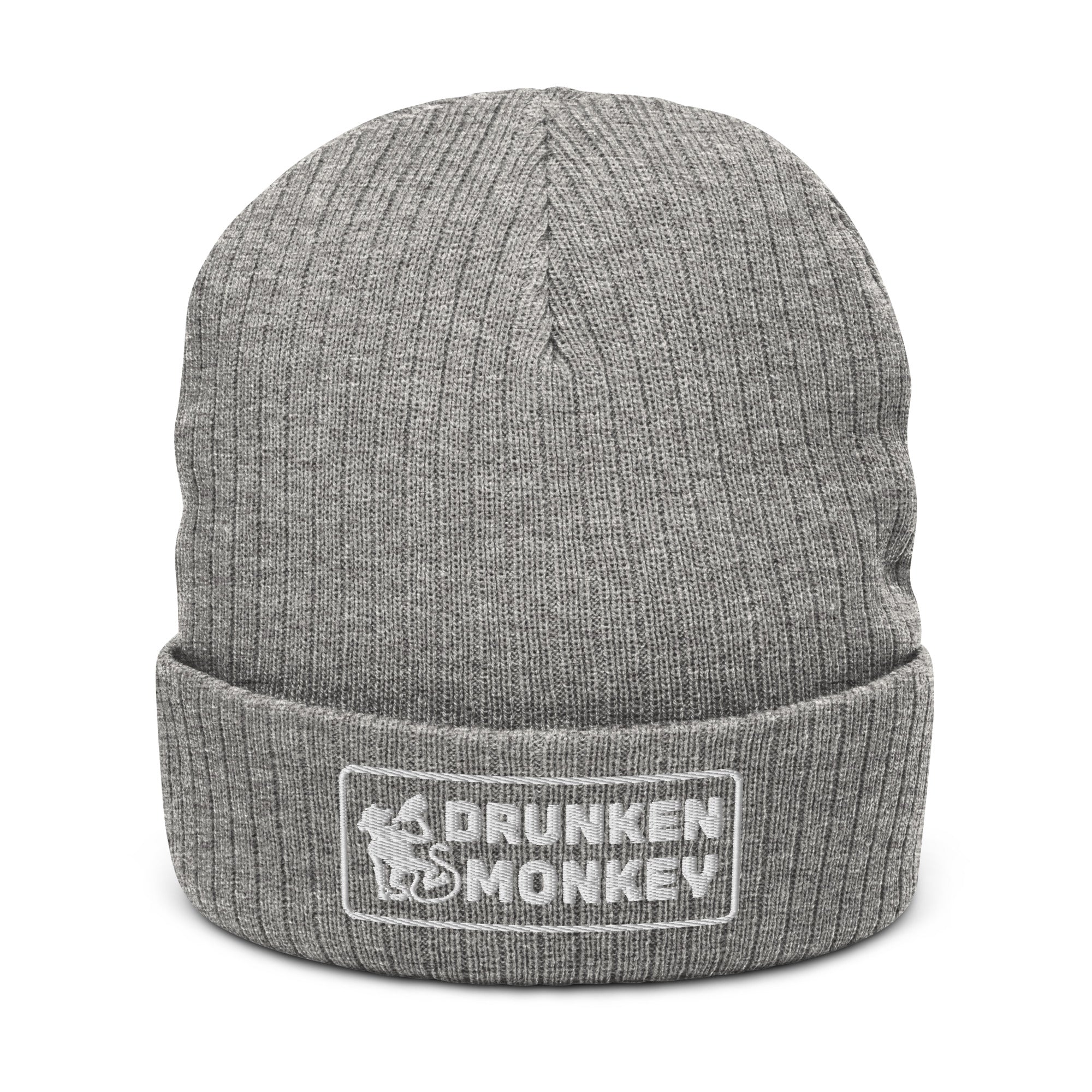 Drunken Monkey Ribbed Knit Beanie