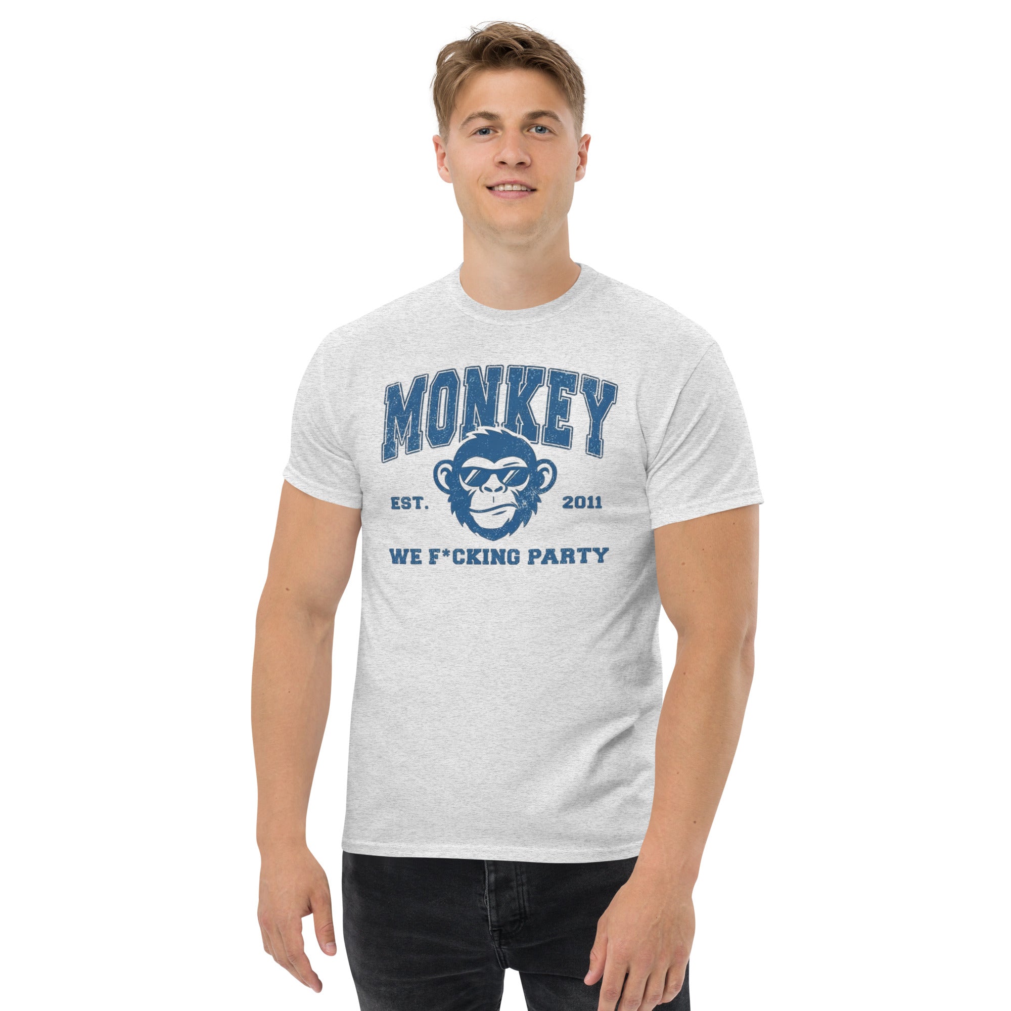 Monkey We F*cking Party Tee detail view - Drunken Monkey Prague merch