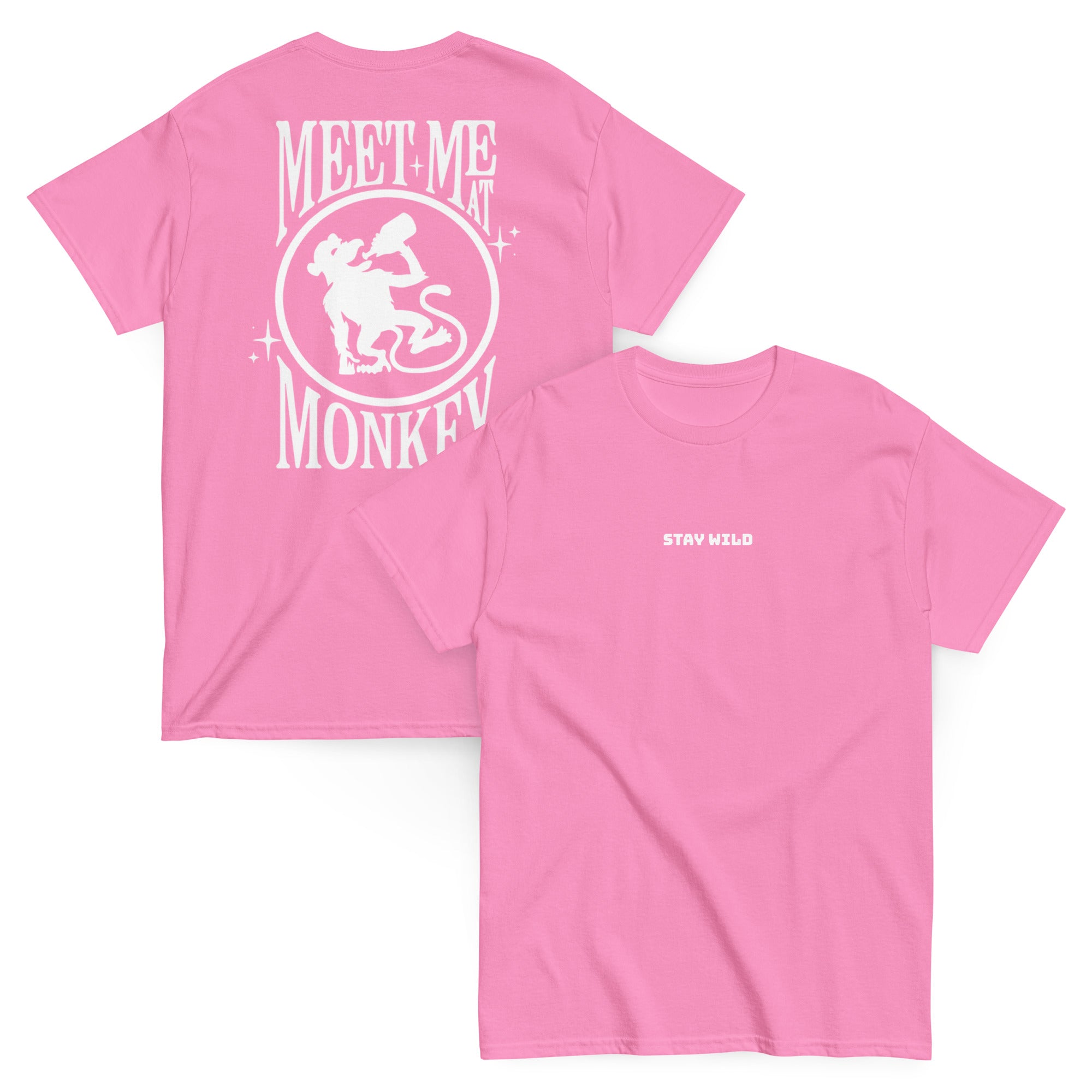 Drunken Monkey Stay Wild Tee detail view - Prague party t-shirt