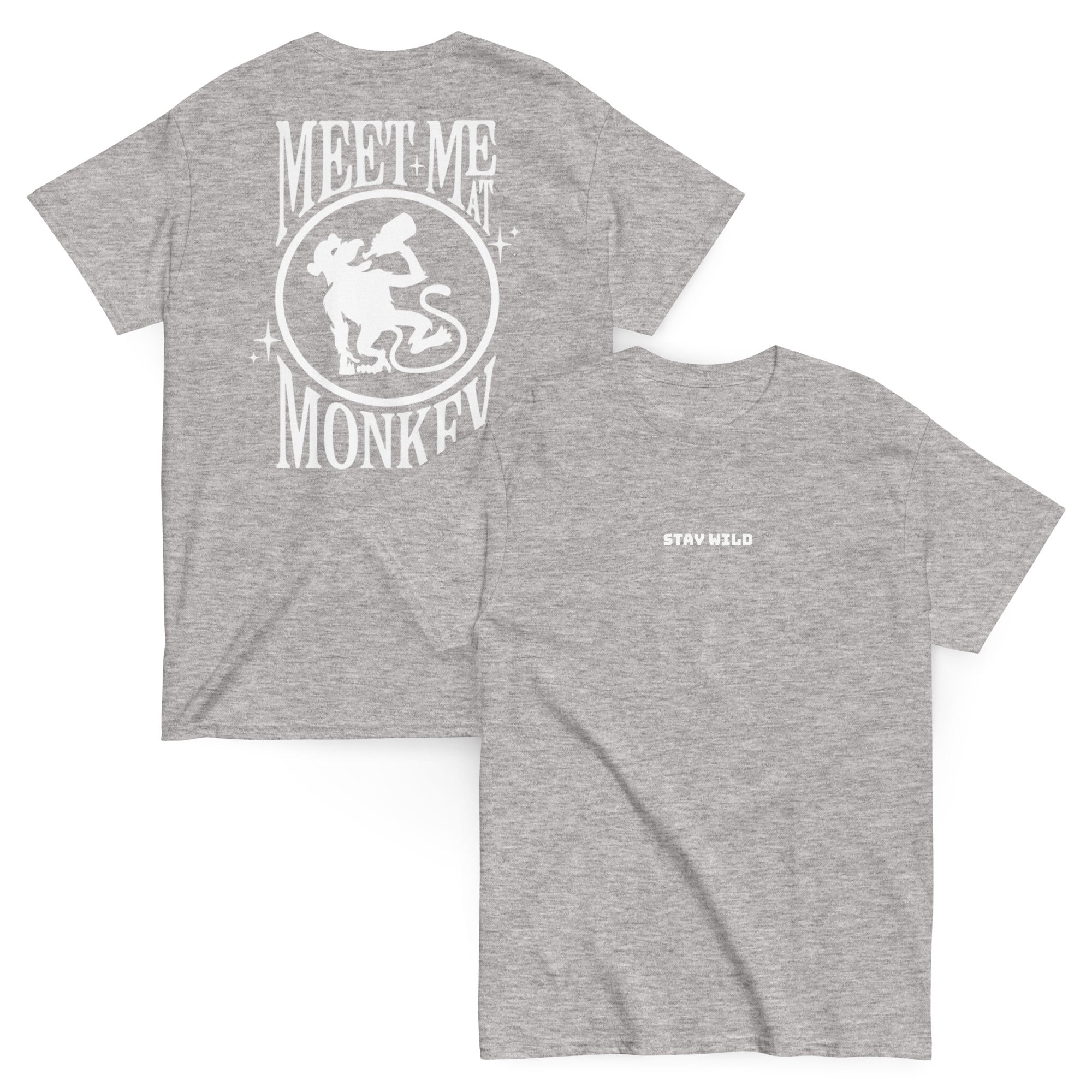 Drunken Monkey Stay Wild Tee side view - Prague party t-shirt