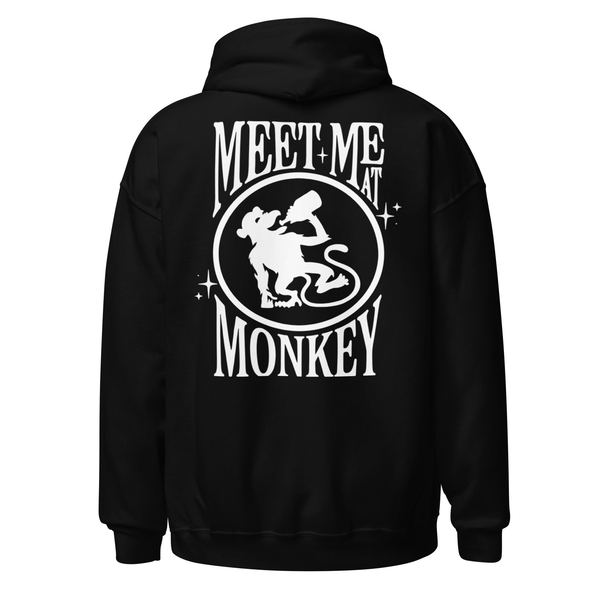 Drunken Monkey Stay Wild Hoodie close-up detail - Prague party hoodie